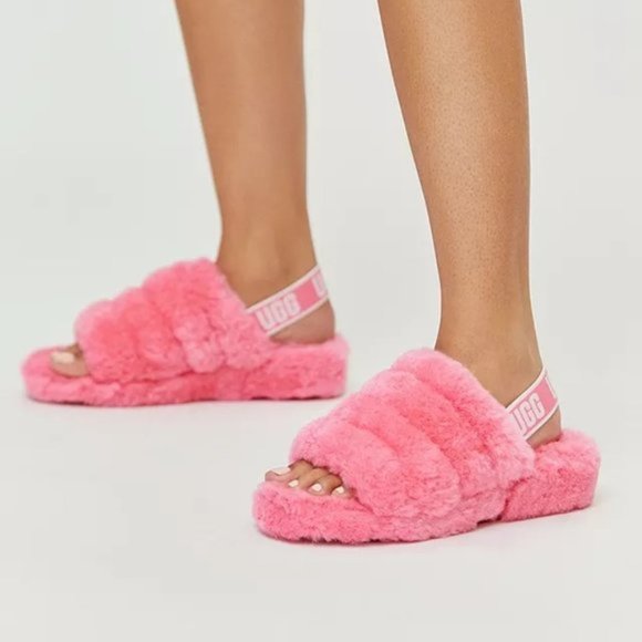 UGG Shoes - New NWoT UGG Women's FLUFF YEAH Rose Pink Slipper Slide READ DESCRIPTION